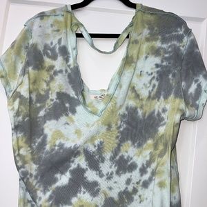 Free People All Mine oversized V neck short sleeve